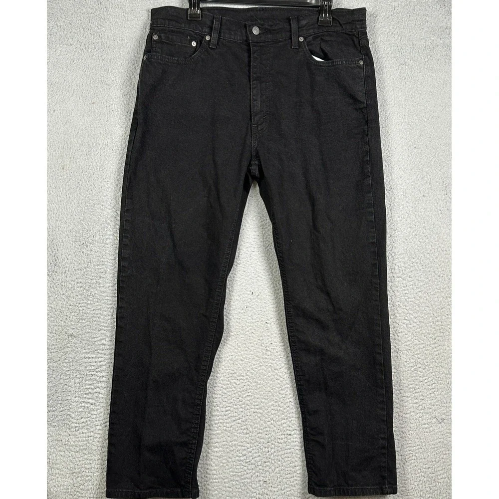 Levis 541 Jeans Mens 36X30 Black Athletic Taper Dark Wash Red Tab Stretch Denim
